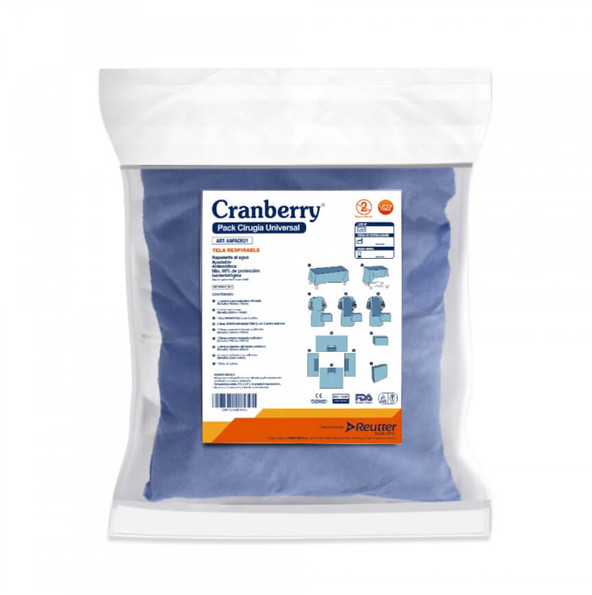Pack Quirúrgico Universal Estéril 3 Batas Cranberry
