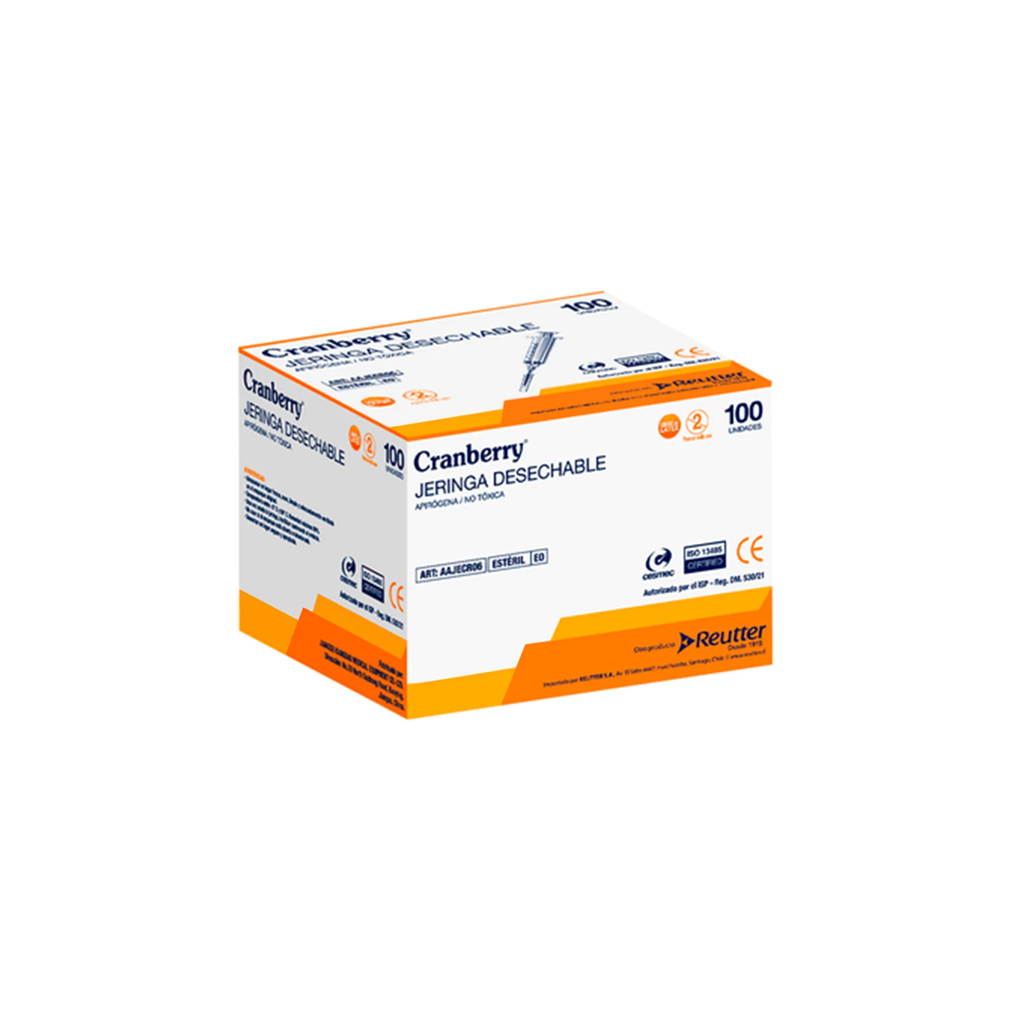 Jeringa Desechable Luer Lock 20CC 21G X 1 1/2 Caja 50 Unid