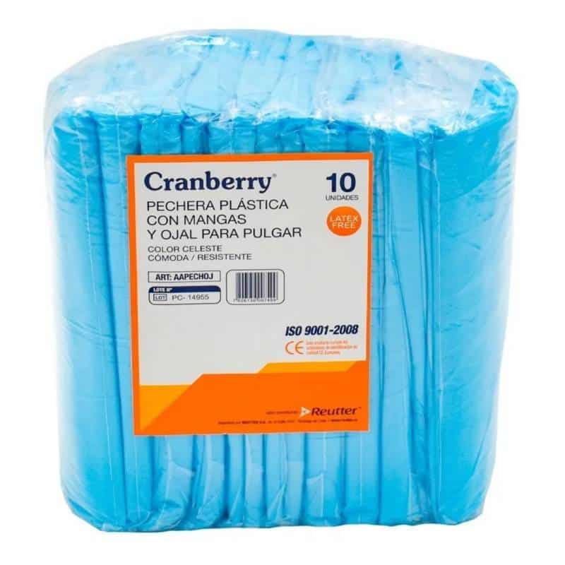 Pechera Plástica con Manga y Ojal 10 unidades Cranberry